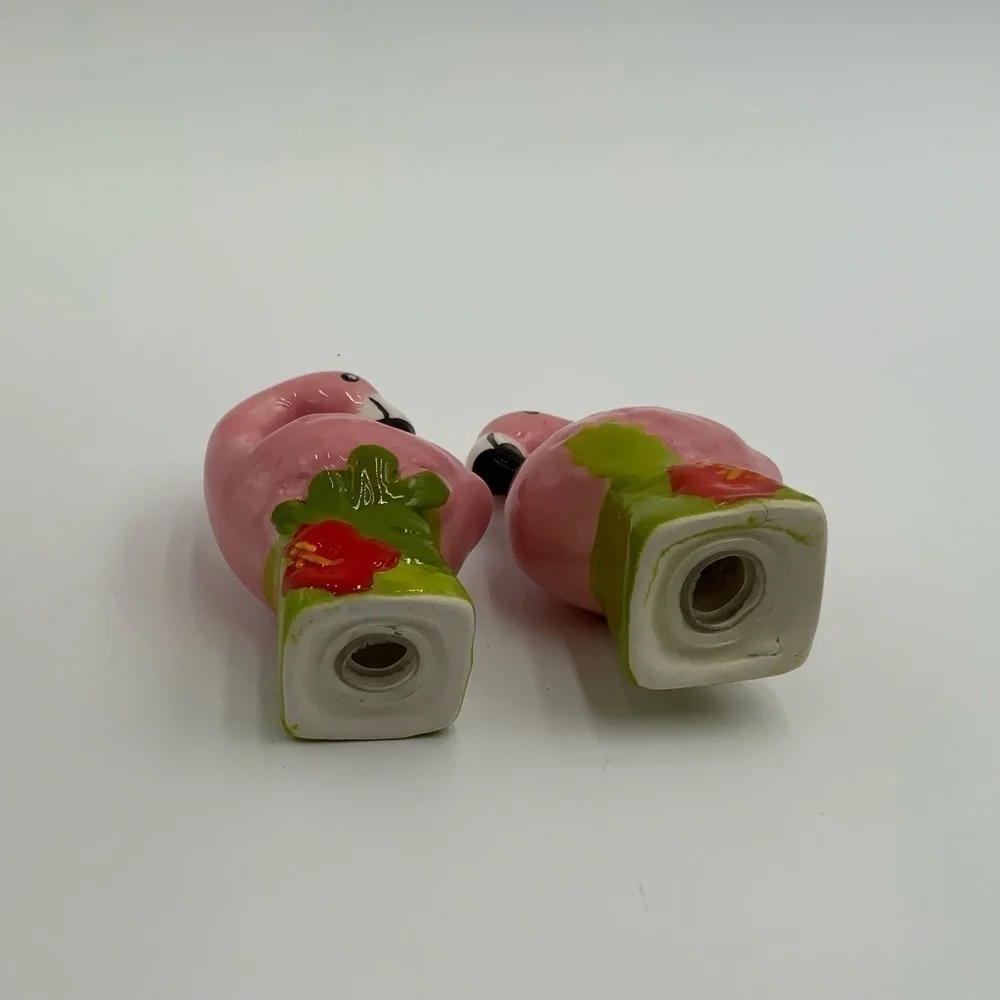 Novelty Pair Pink Flamingos Standing Salt & Pepper Shakers Size 3” New